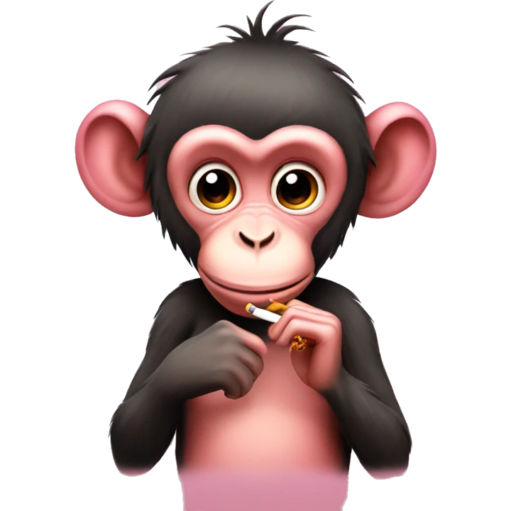 pretty pink monkey smoking  emoji