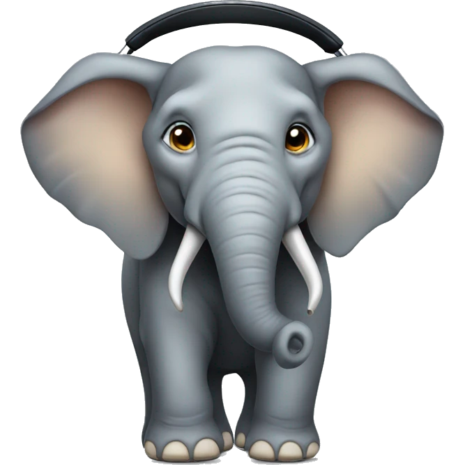 Elephant with headphones emoji