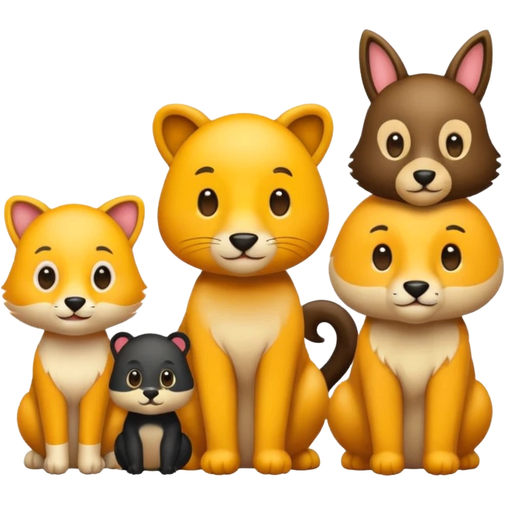 animal group with one male and two females emoji