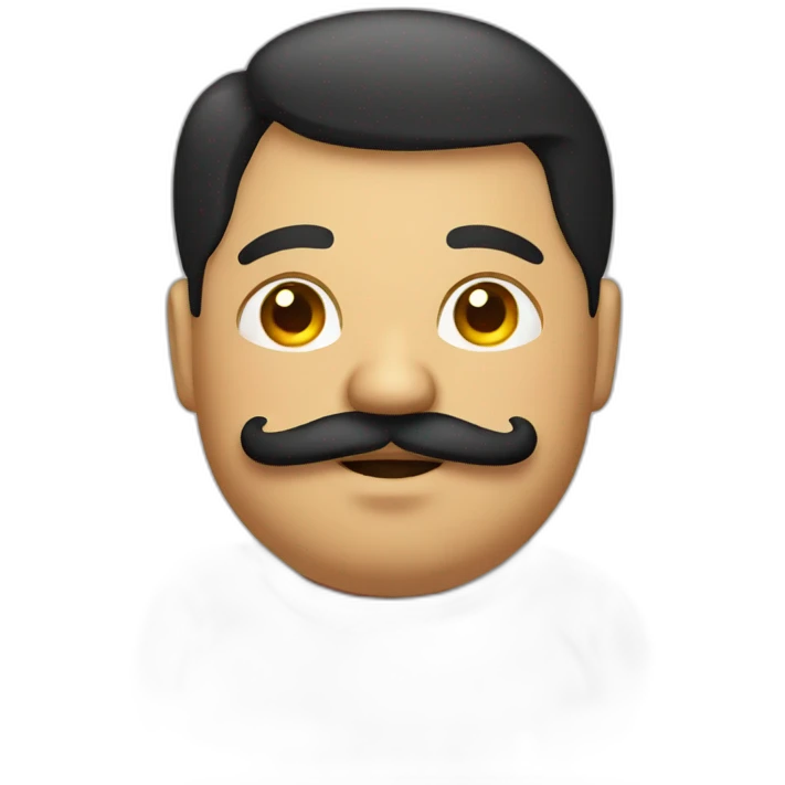 Mexican guy fat with mustache emoji