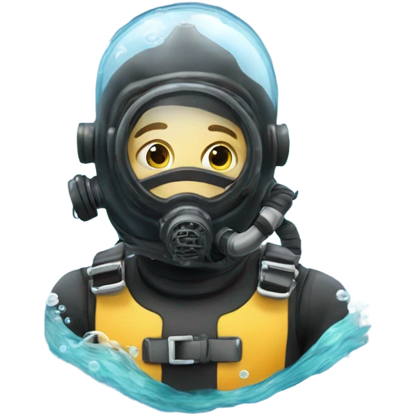 A person (🤿) in a diving suit and mask, with bubbles (💦) around them, representing underwater exploration. emoji