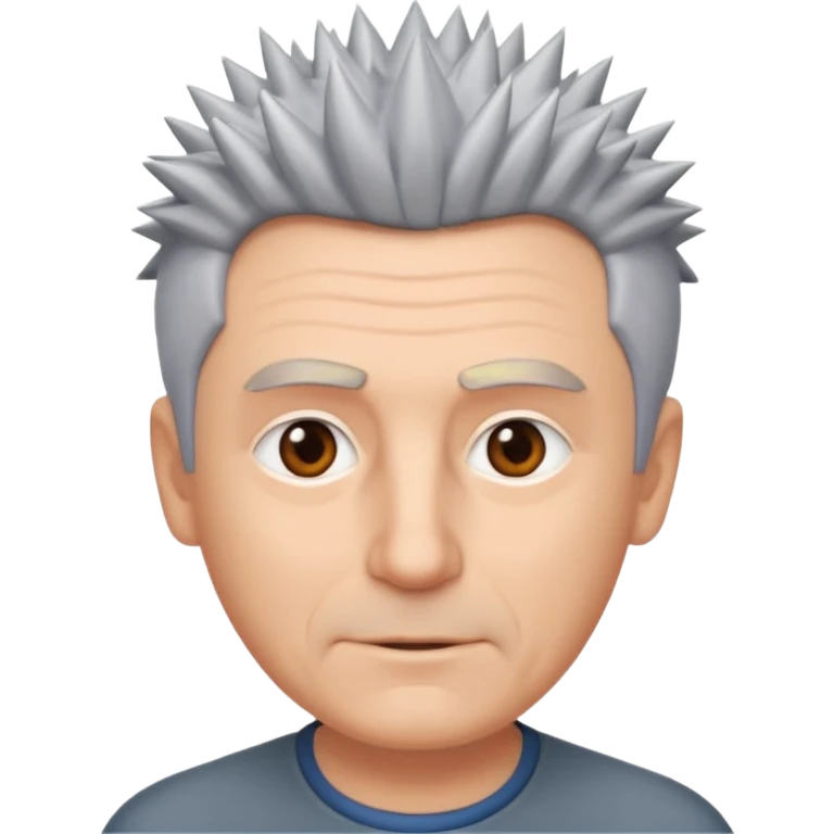 50 yr old white man short spike hair grey emoji