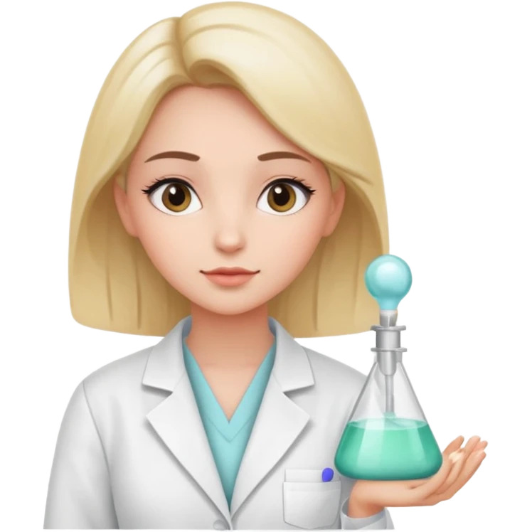 girl cosmetologist, thoughtful expression, soft colors, beauty clinic vibe emoji