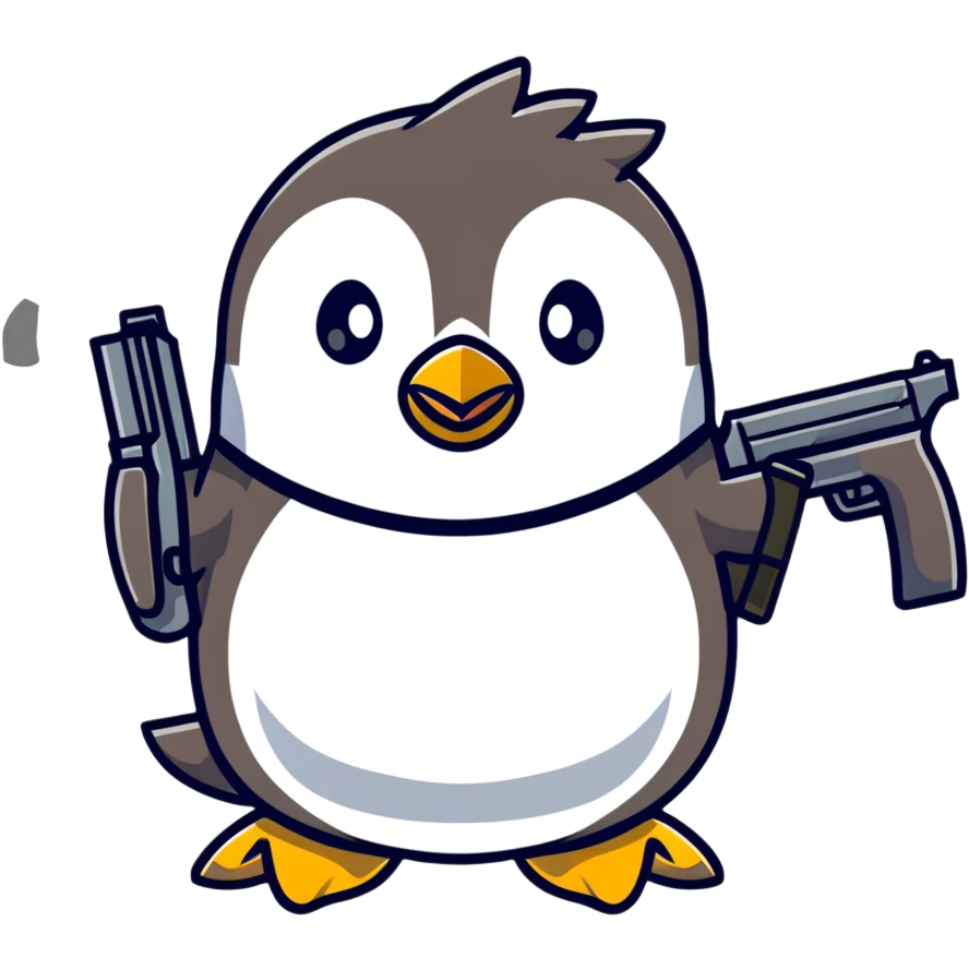 penguin holding a gun emoji