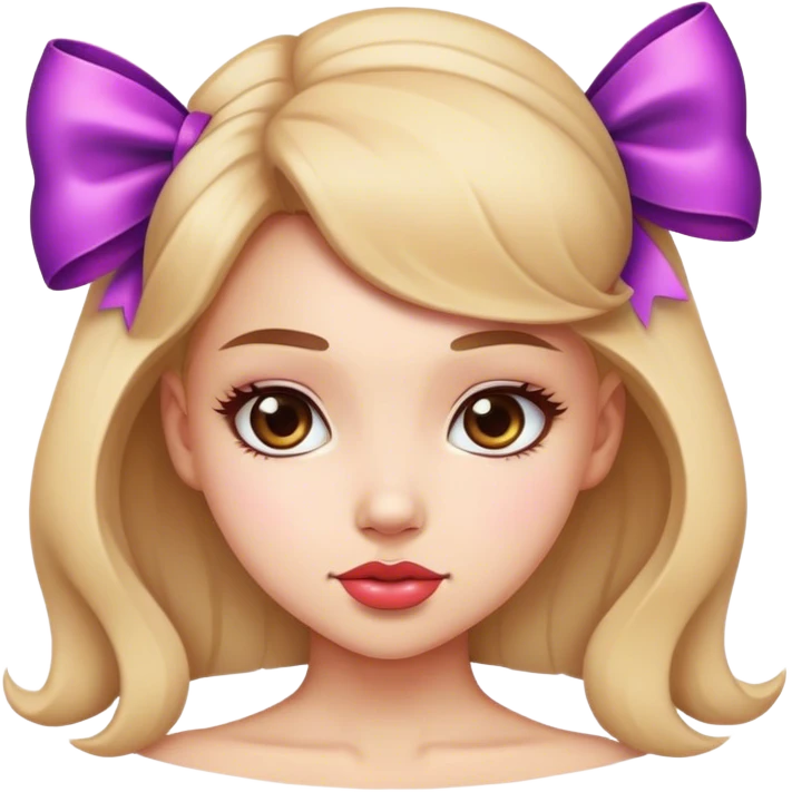 Niña bonita con moño  emoji