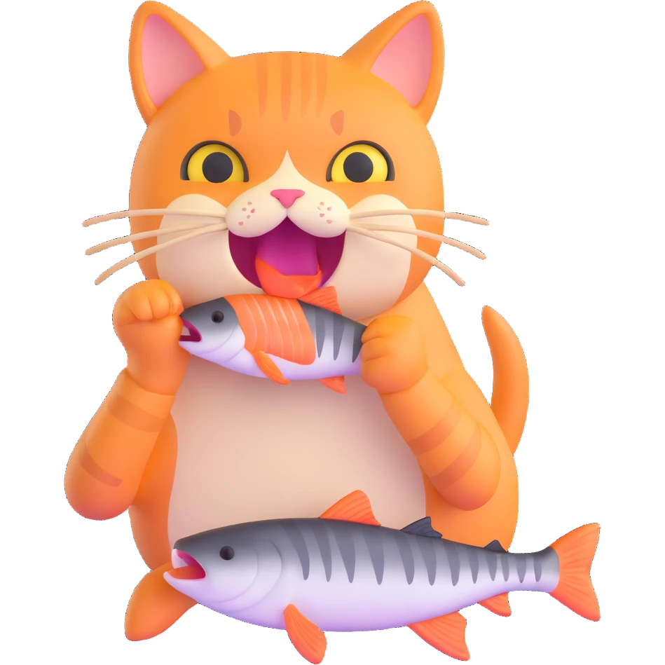 funny Taiwan cat eating fish emoji
