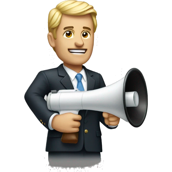 rich person with a megaphone emoji