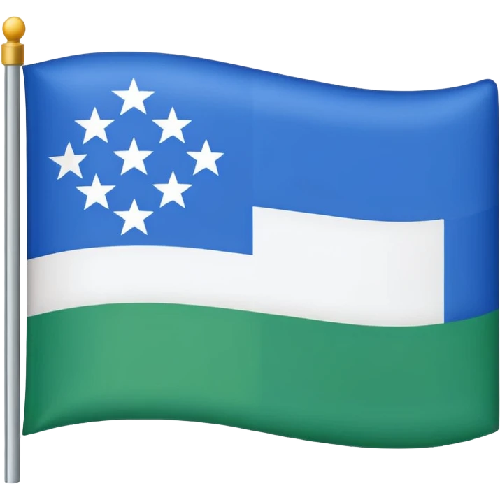 A flag with horizontal blue ,white ,green colour emoji