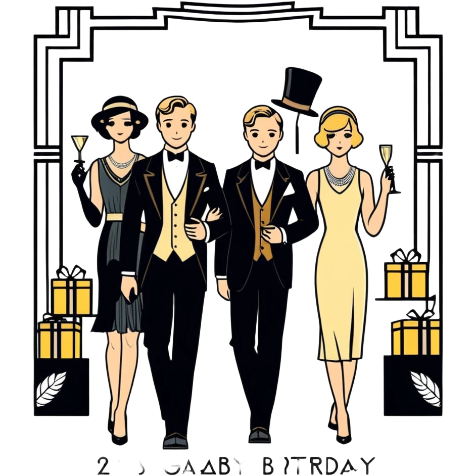Great gatsby 21st birthday party emoji