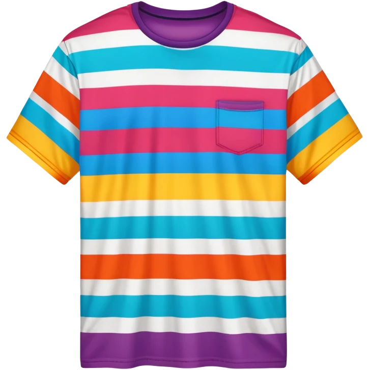 colorful striped graphic tee shirt emoji