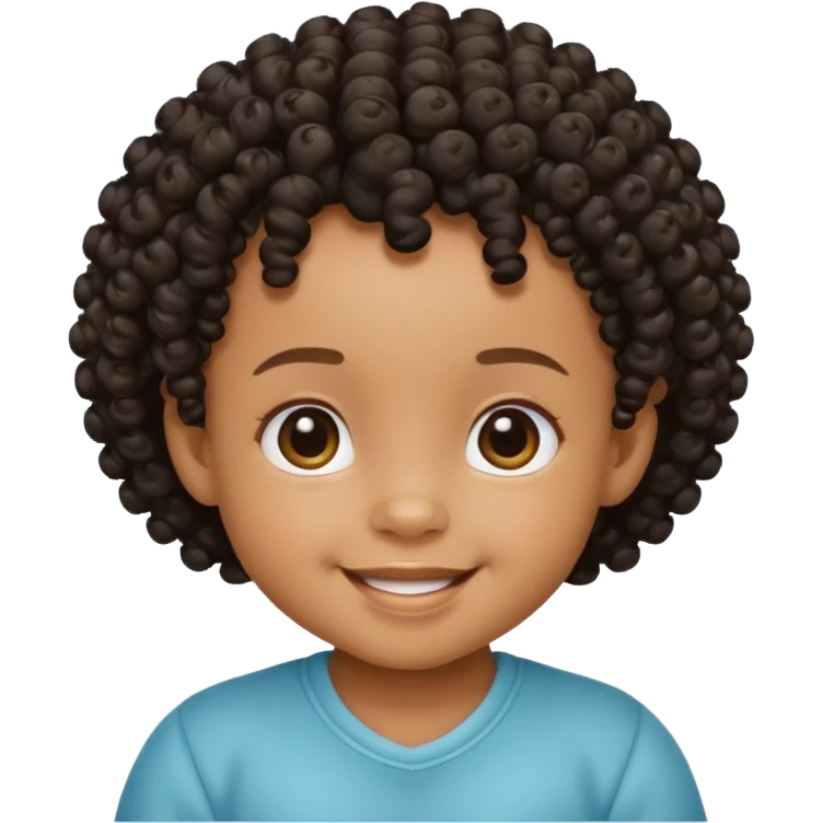 black baby with curly hair emoji