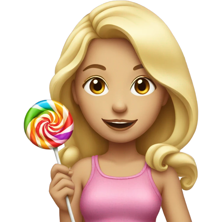 Blonde girl eating a lolly emoji
