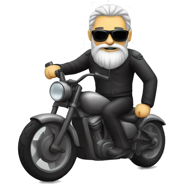 biker, long grey beard with dark sunglasses emoji