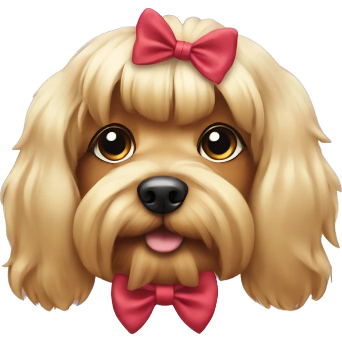 yorkshire dog using a cute bow emoji