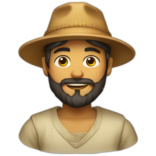 bearded boy wearing a papakha hat emoji