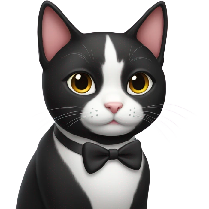 Tuxedo cat love emoji