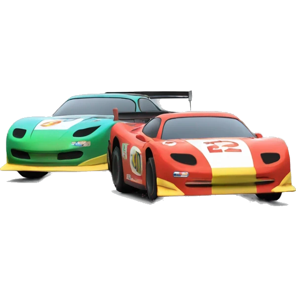 two race cars in a race emoji