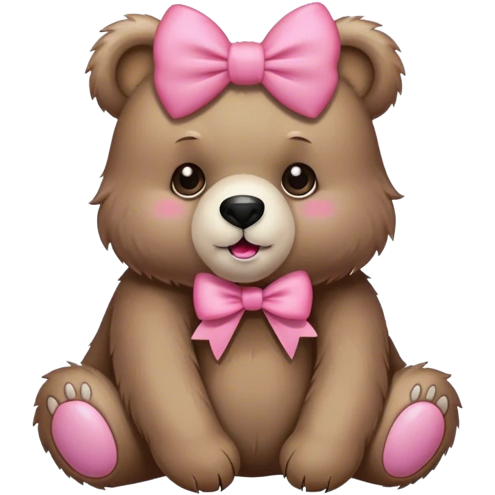 Bear with pink bow emoji