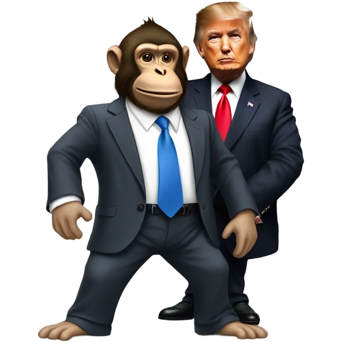 Monkey with Donald Trump  emoji
