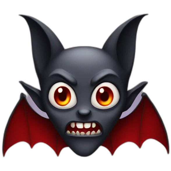 red vampire resembling a bat emoji