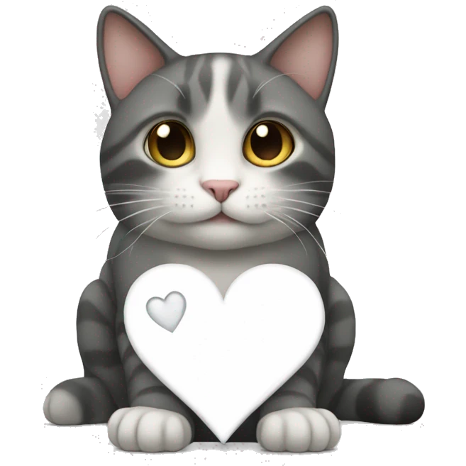 Cat with white heart emoji