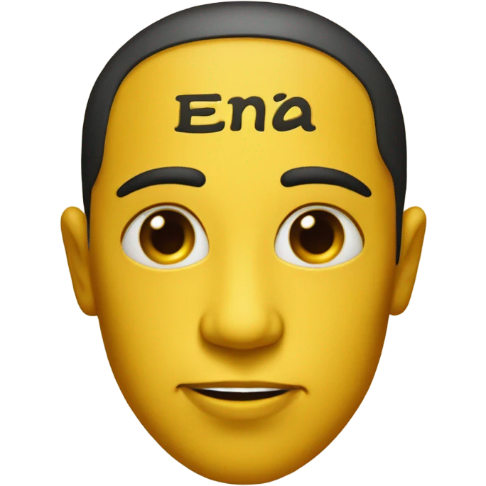 Yellow emoji face with the letters “LA” tattooed in the middle of the forehead emoji