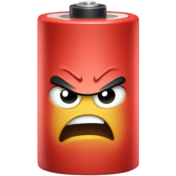 Red battery angry emoji