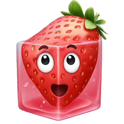 strawberry ice cube emoji