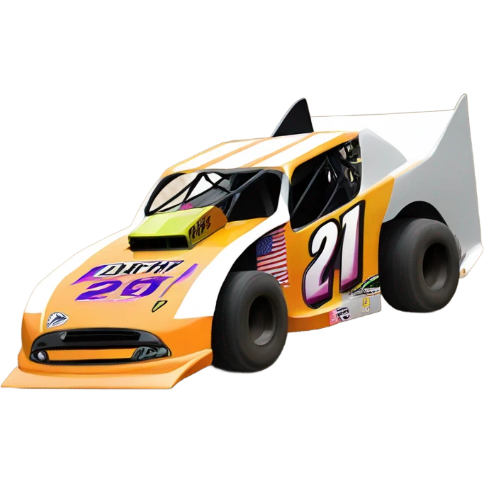 Dirt modified race car  emoji