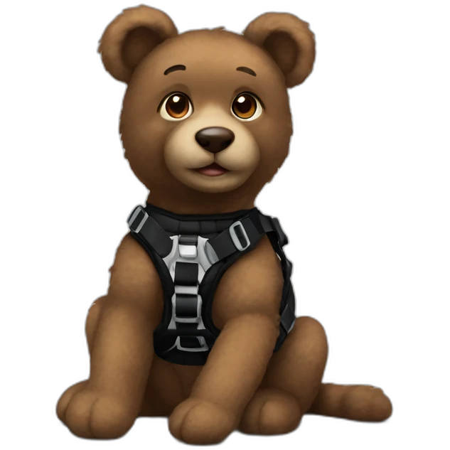 Teddy in black harness emoji