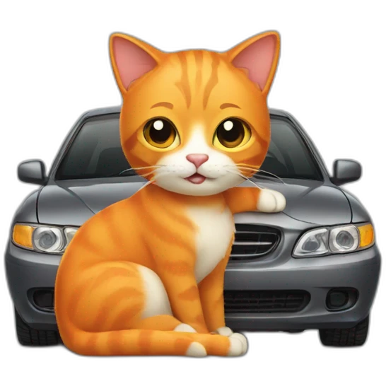 orange cat fixing a car emoji
