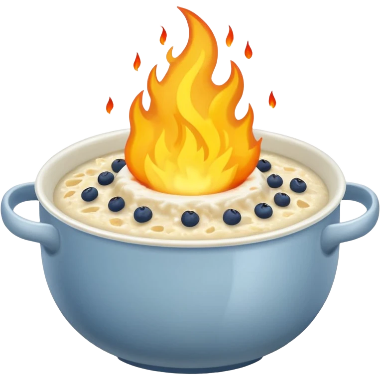 bowl of porridge with fire on top emoji