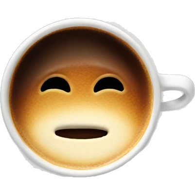 cappuccino in a white cup, without face emoji