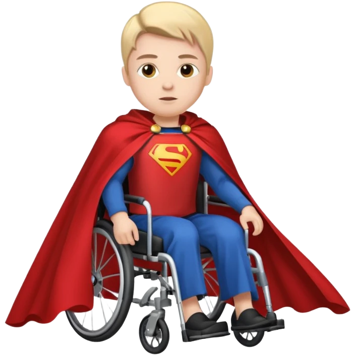 Wheelchair with a cape like a superhero  emoji