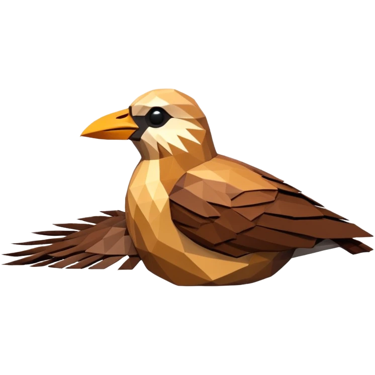 low poly bird died emoji
