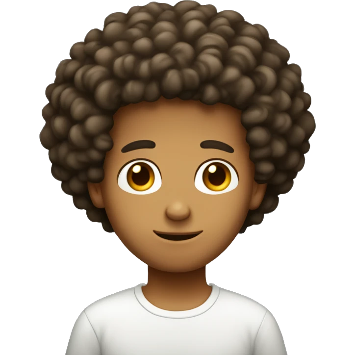 italian boy with curly afro tan and big head emoji