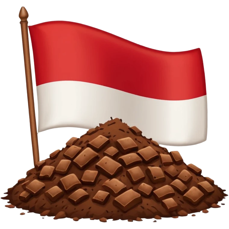 Make a Indonesian flag with poop in the middle emoji