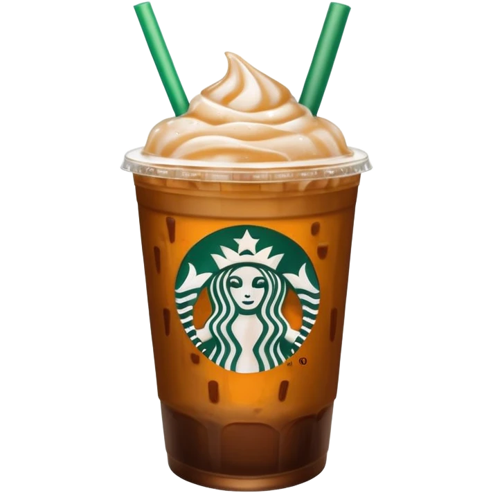 Starbucks ice coffee with pumpkin logo  emoji