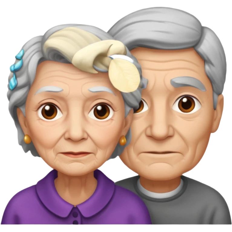 lo mismo que estas haciendo solo coloca alado de la abuela un hombre joven  emoji