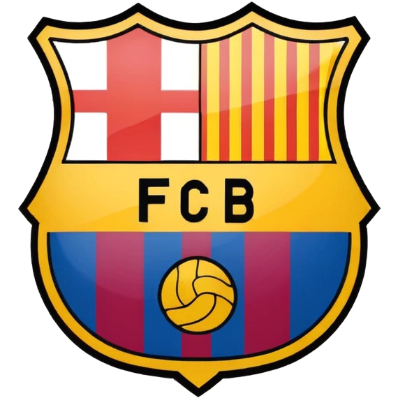 Fc Barcelona logo with bold colors emoji