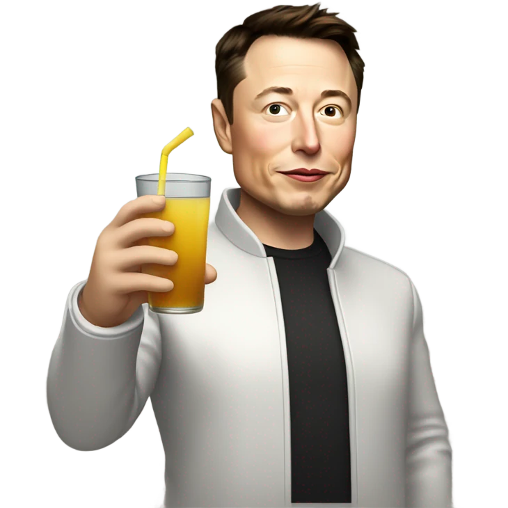 elon musk drinking apple juice emoji