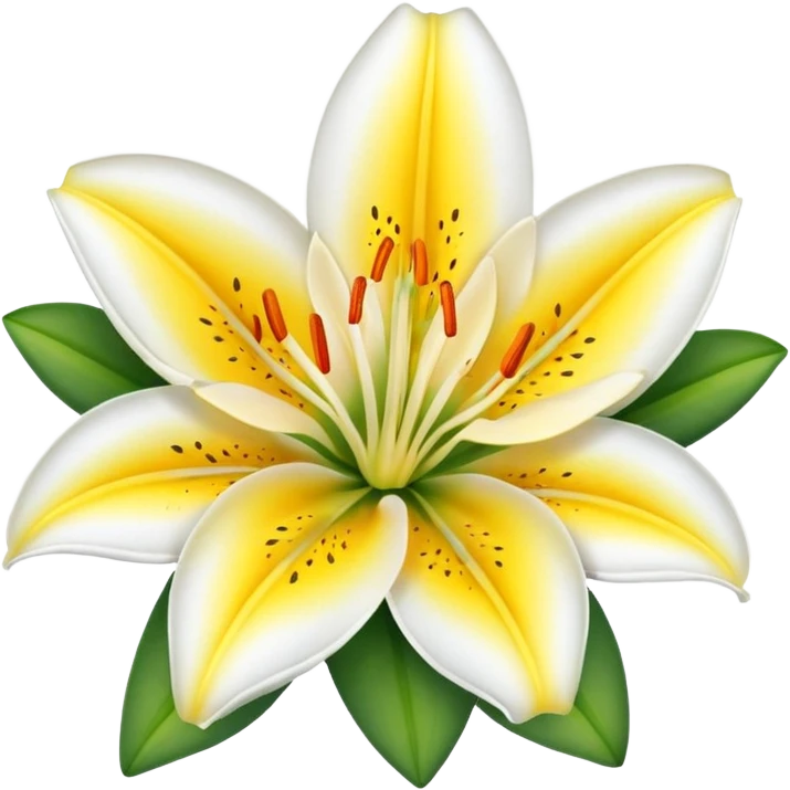 lily flower with eyes and smile no face emoji