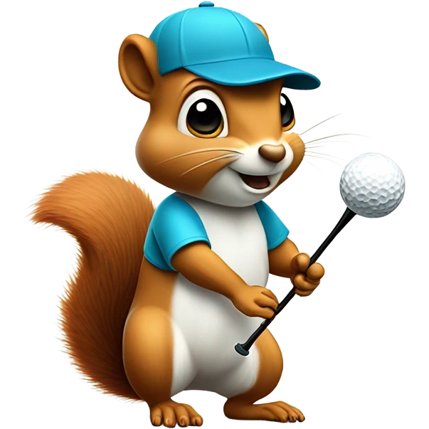Squirrel golfing  emoji