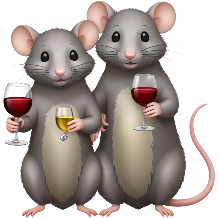Two rats drinking wine  emoji