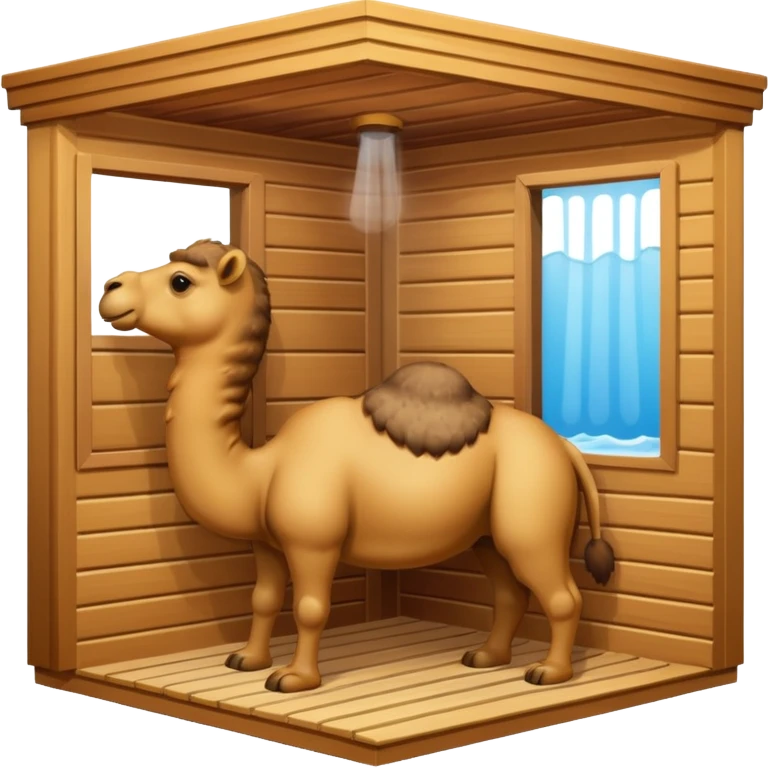 Camel in sauna hot emoji