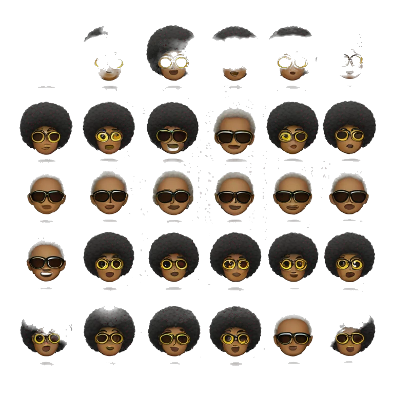 afro con lentes ocuros emoji