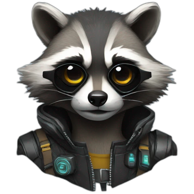 Cyberpunk Raccoon emoji