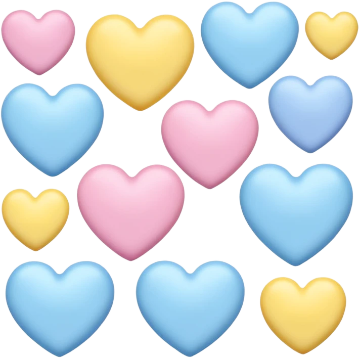 Hearts with pastel colors emoji