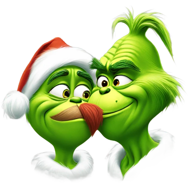 The grinch kissing another grinch emoji
