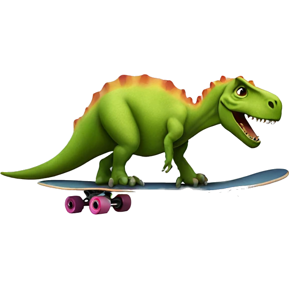 Dinosaur on a skateboard  emoji